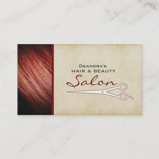 Customizable Red Hair Stylist Salon Appointment Business Card