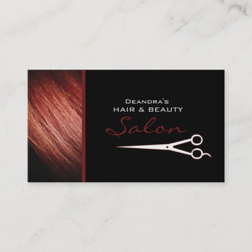 Customizable Red Hair Stylist Salon Appointment Business Card