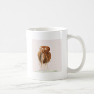 Red Hair Top Knot Bun Coffee Mug