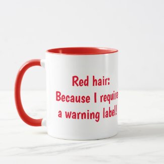 Red Hair Warning Label Mug