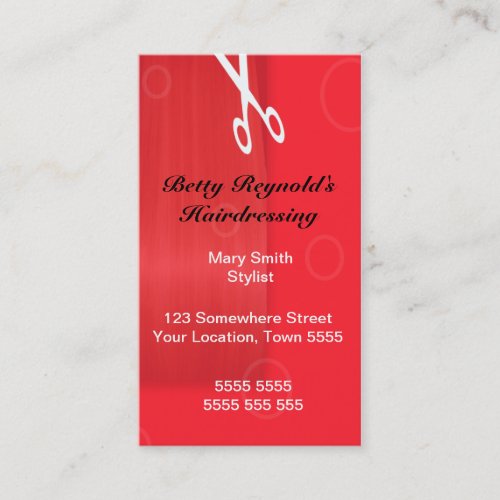 Red Hairdressing Business card