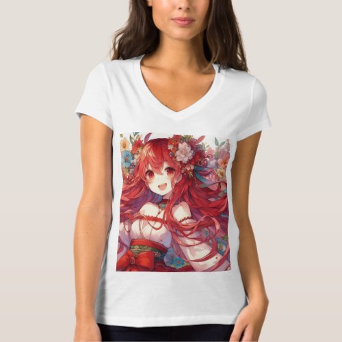 Red haired anime girl  T_Shirt