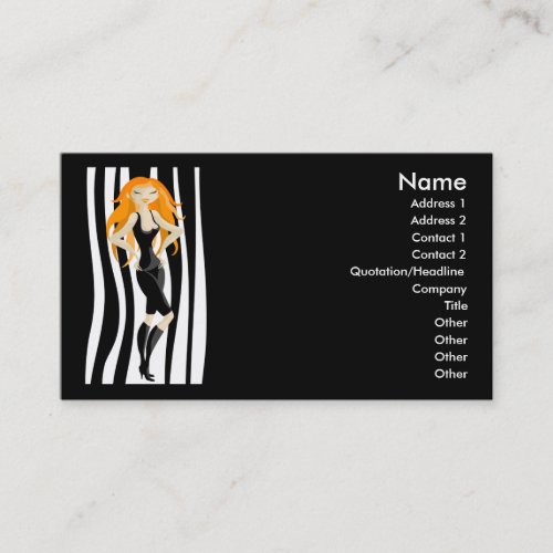 red-haired business card