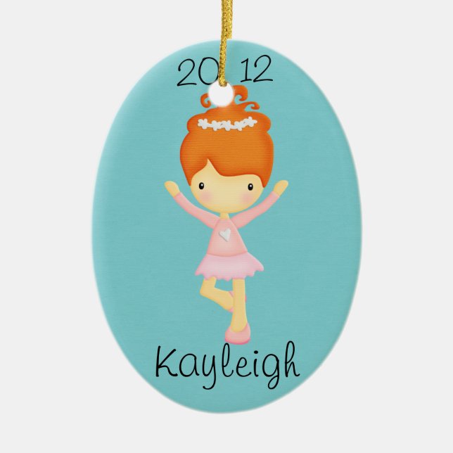 Red Haired Dancer Personalized Ornament (Front)