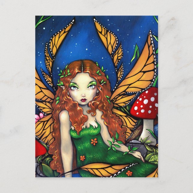 "Red Haired Fairy Queen" Postcard (Front)