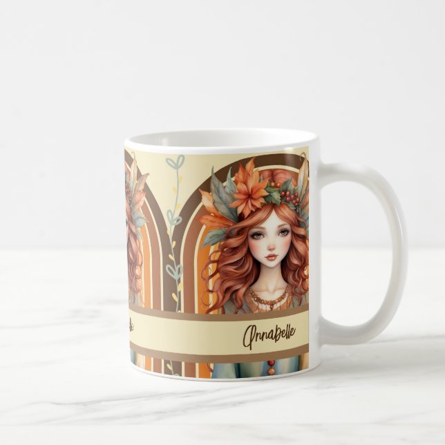 Red Haired Fairy with Flower Garland in Hair Mug (Right)