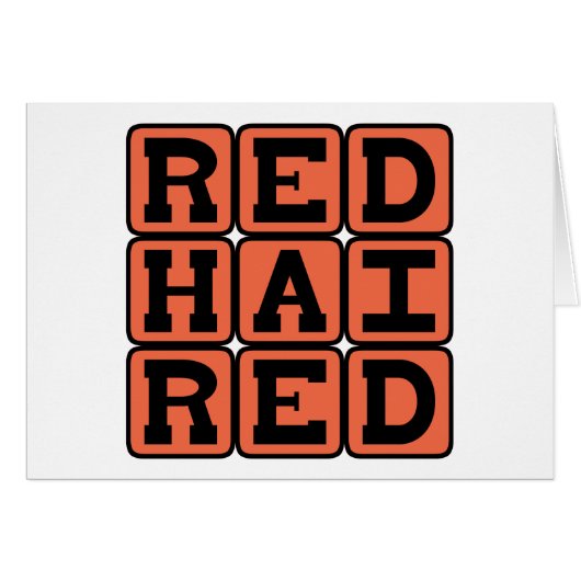 Red Haired, Ginger Redhead Cards (Front Horizontal)