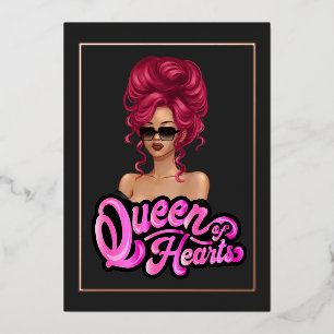 Red Haired Girl Birthday Party Foil Invitation