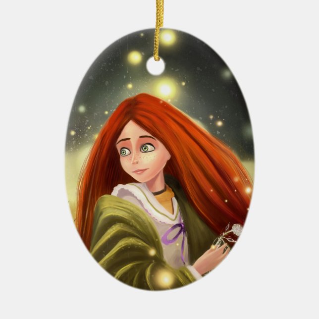red haired girl Ornament (Front)