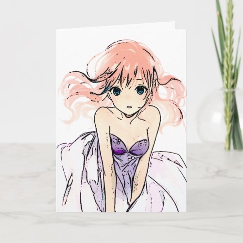 Red Haired Gothic Girl Birthday Card