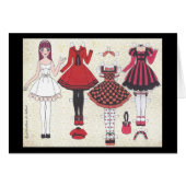 Red-Haired Lolita Paper Doll Blank Card (Front Horizontal)