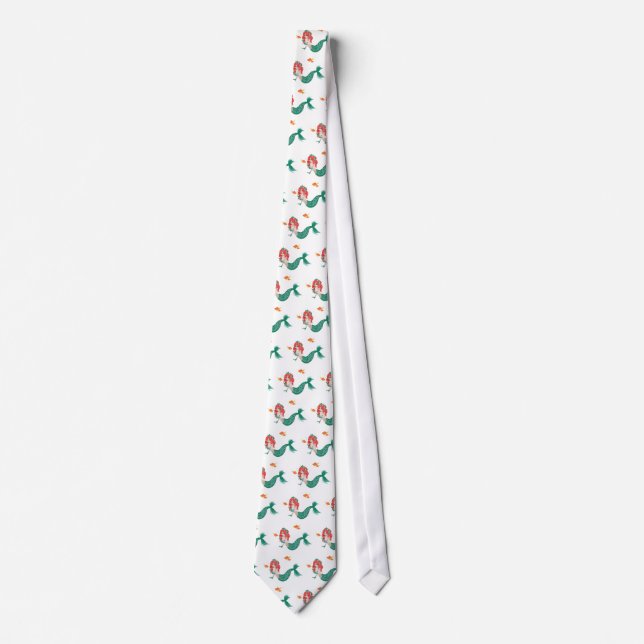 Red Haired Mermaid 2 Tie (Front)