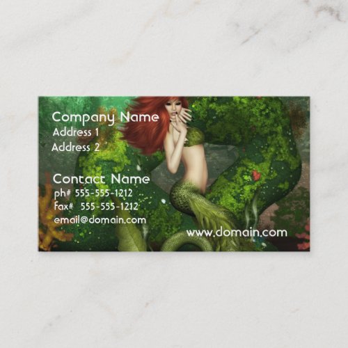 Red Haired Mermaid Business Cards
