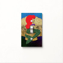 Red Haired Mermaid Golden Seashell Light Switch Cover