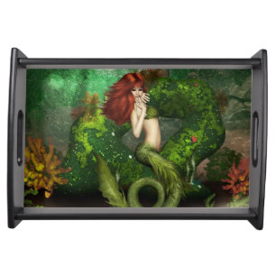 Red Haired Mermaid Serving Tray