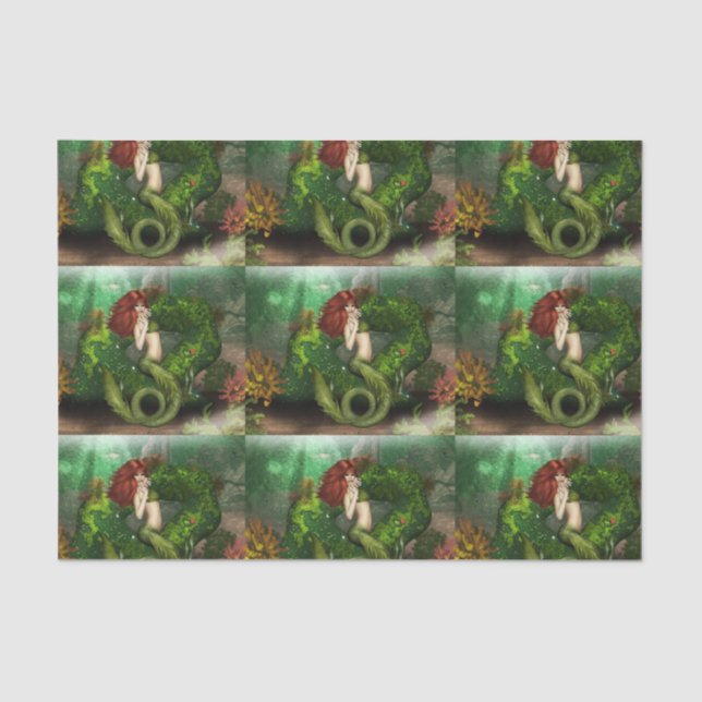 Red Haired Mermaid Tissue Paper (Front)