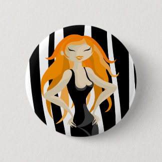 red-haired pinback button