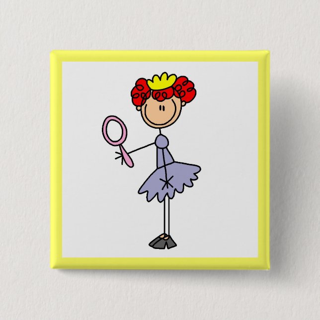 Red Haired Princess Button (Front)