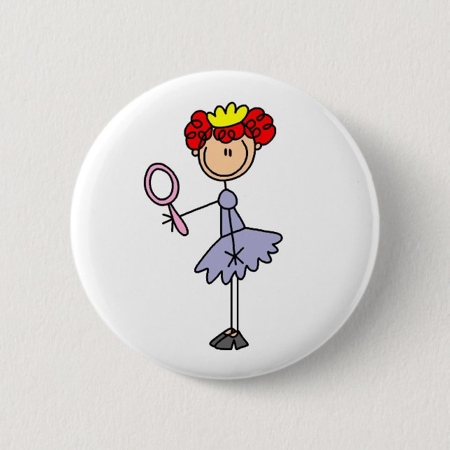 Red Haired Princess Button (Front)