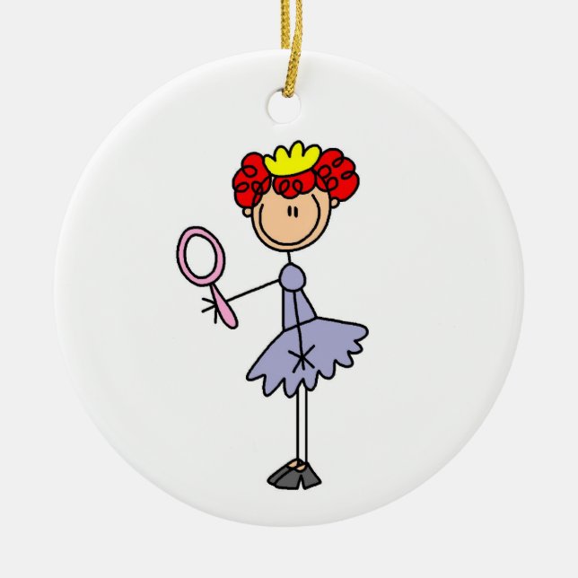 Red Haired Princess Ceramic Ornament (Front)
