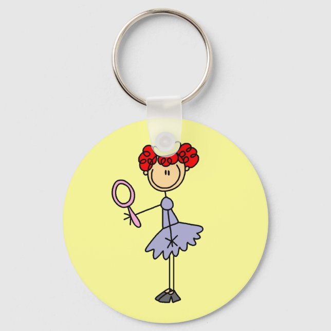Red Haired Princess Keychain (Front)