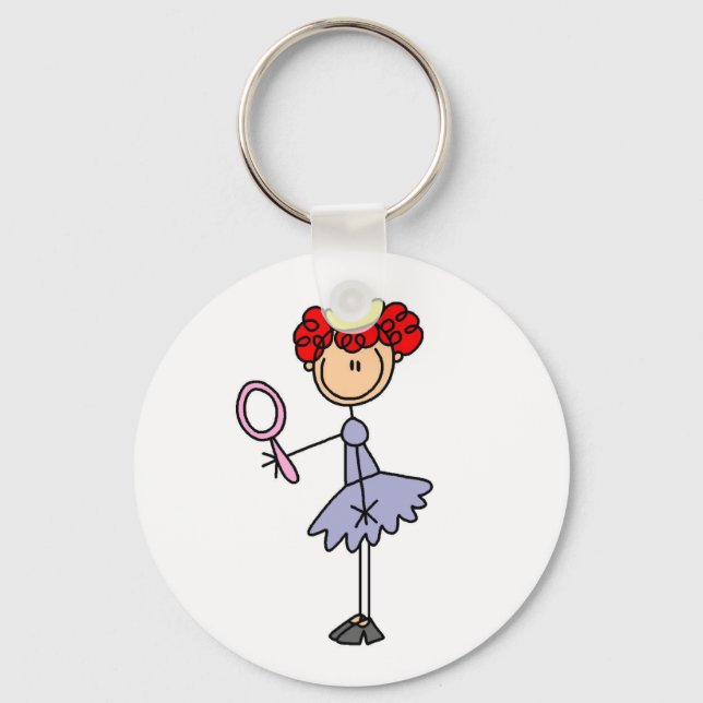 Red Haired Princess Keychain (Front)