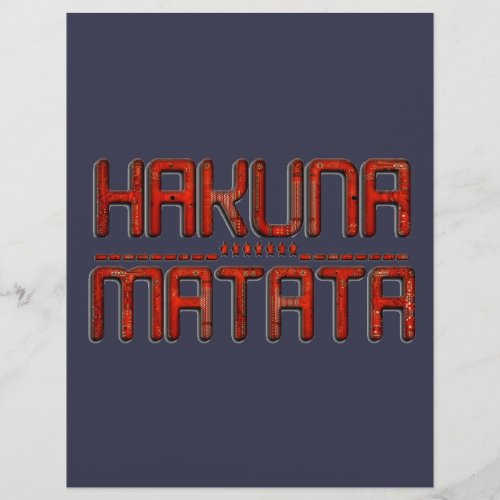   Red Hakuna Matata 3D Techno Star Design