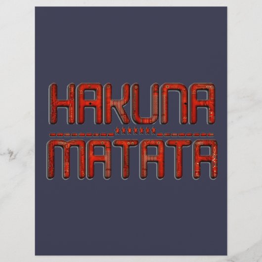 Red Hakuna Matata 3D Techno Star Design (Front)