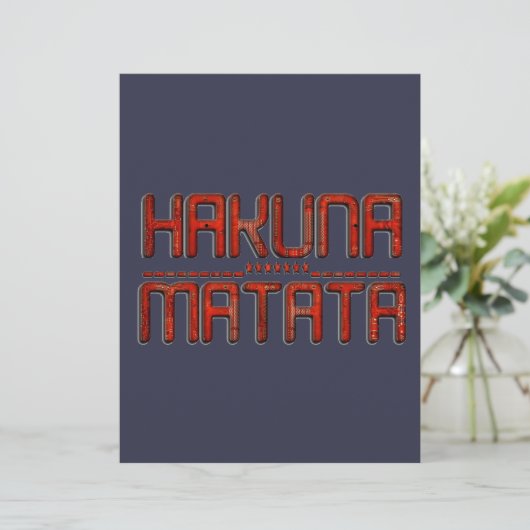   Red Hakuna Matata 3D Techno Star Design (Standing Front)