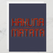 Red Hakuna Matata 3D Techno Star Design (Front/Back)