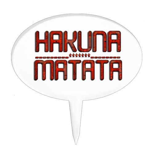   Red Hakuna Matata 3D Techno Star Design Cake Topper
