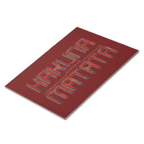   Red Hakuna Matata 3D Techno Star Design Notepad