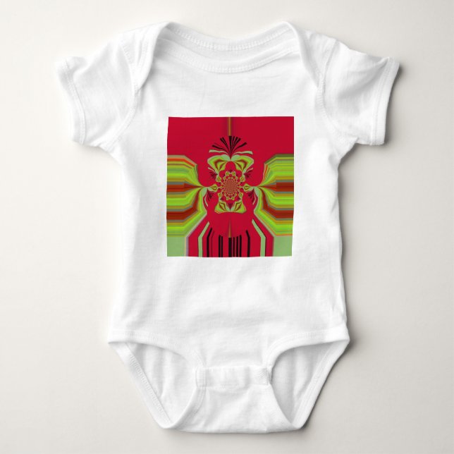 Red Hakuna Matata pattern Baby Bodysuit (Front)
