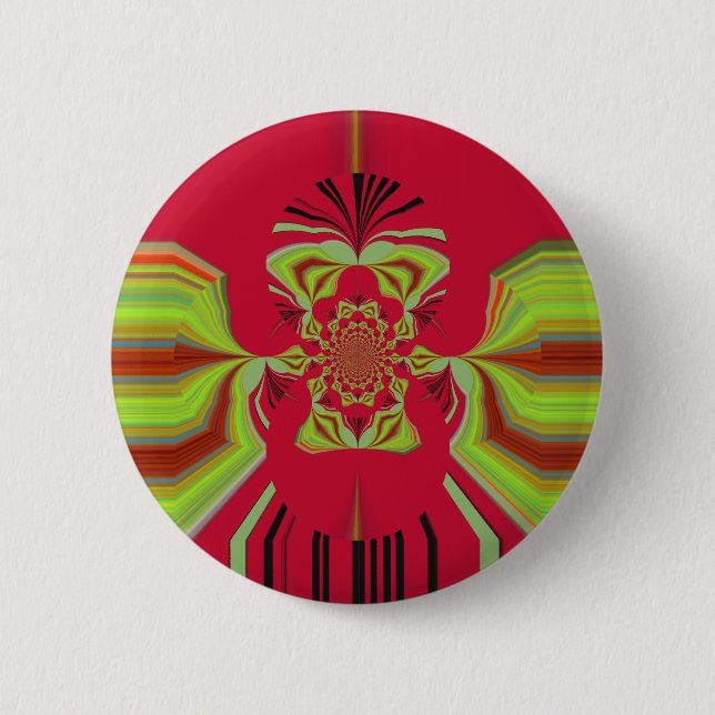 Red Hakuna Matata pattern Button (Front)
