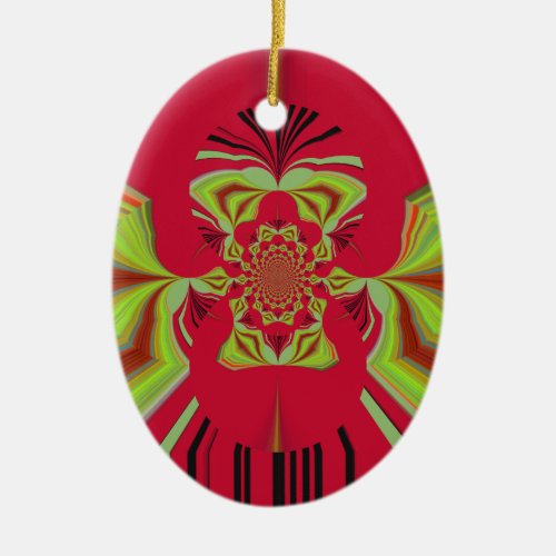 Red Hakuna Matata pattern Ceramic Ornament