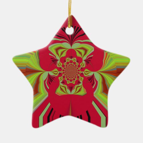 Red Hakuna Matata pattern Ceramic Ornament