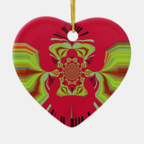 Red Hakuna Matata pattern Ceramic Ornament