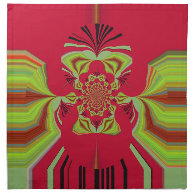 Red Hakuna Matata pattern Cloth Napkin (Front)