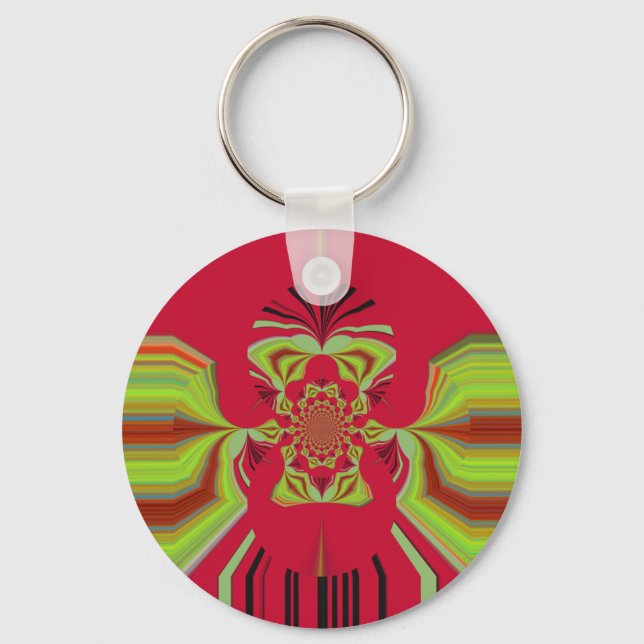 Red Hakuna Matata pattern Keychain (Front)