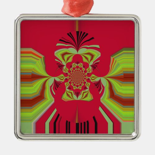 Red Hakuna Matata pattern Metal Ornament