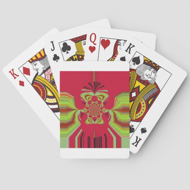 Red Hakuna Matata pattern Poker Cards (Back)