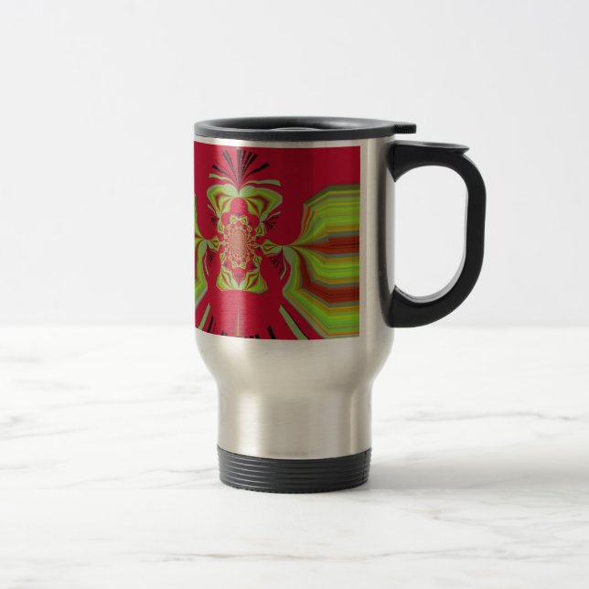 Red Hakuna Matata pattern Travel Mug (Right)