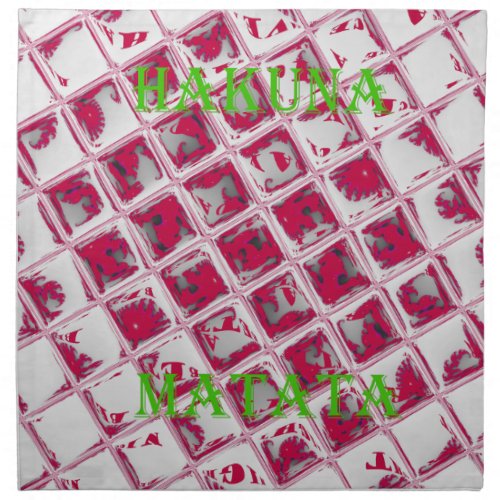 Red Hakuna Matata Style Cloth Napkin