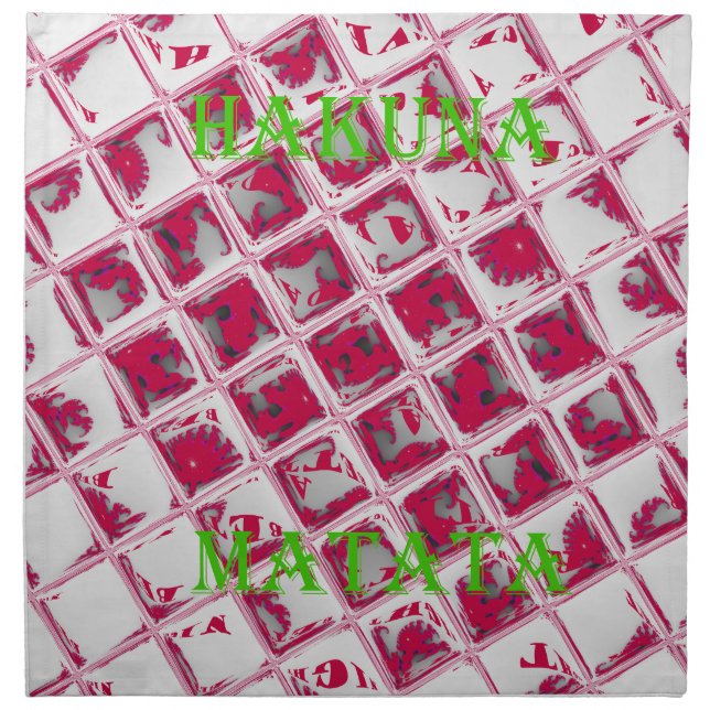 Red Hakuna Matata Style Cloth Napkin (Front)