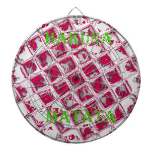 Red Hakuna Matata Style Dartboard
