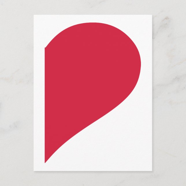 Red half heart postcard (Front)