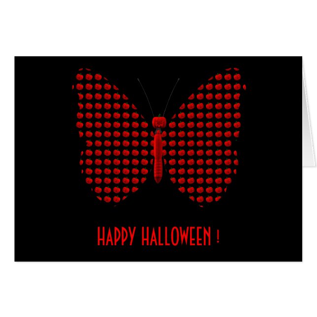 Red Halloween Butterfly Cards (Front Horizontal)