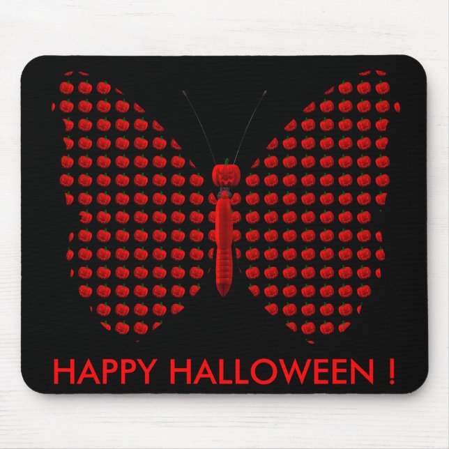 Red Halloween Butterfly Mouse Pad (Front)