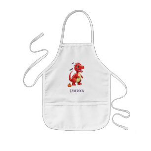 Red Halloween dinosaur Kids' Apron