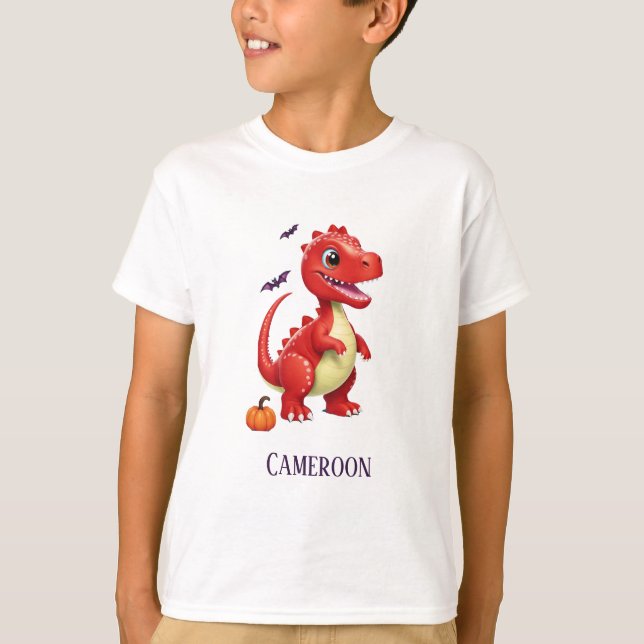 Red Halloween dinosaur T-Shirt (Front)